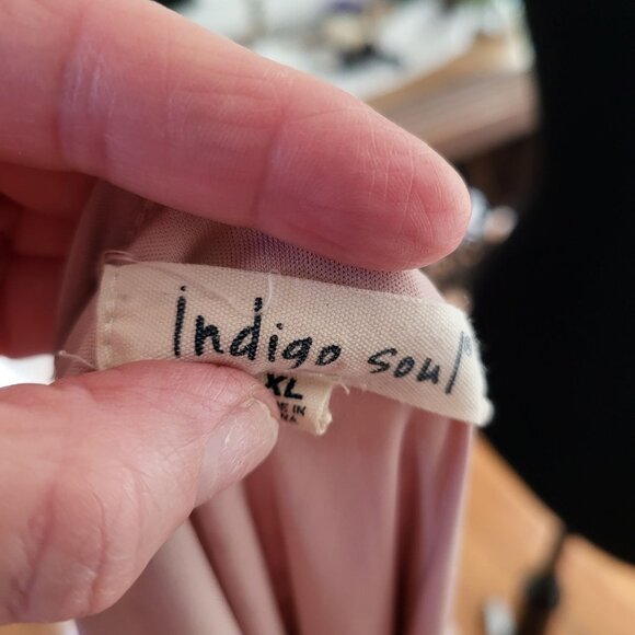 Dusty Mauve Clip Dot Crochet Babydoll Top Indigo Soul XL Coquette Fairy Glenda - Picture 6 of 6